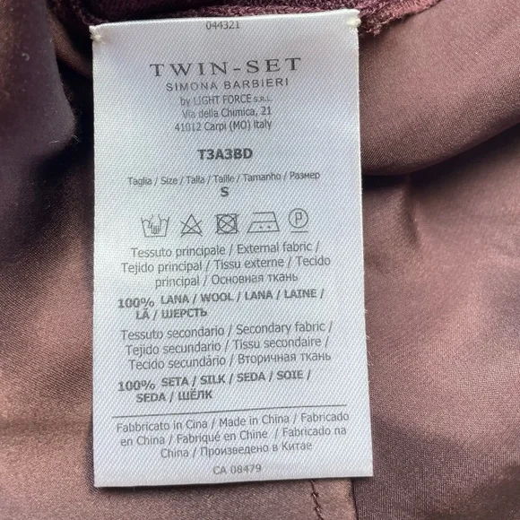 twin set simona barbieri Purple Button-Up Top sweater wool silk - Picture 9 of 10